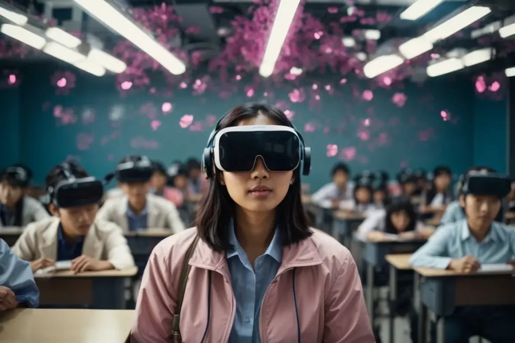 image of ai generated girl with VR